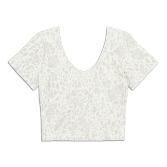Lululemon Align™ T-Shirt - Leopard Print White Grey Size 10 EUC - Picture 1 of 5